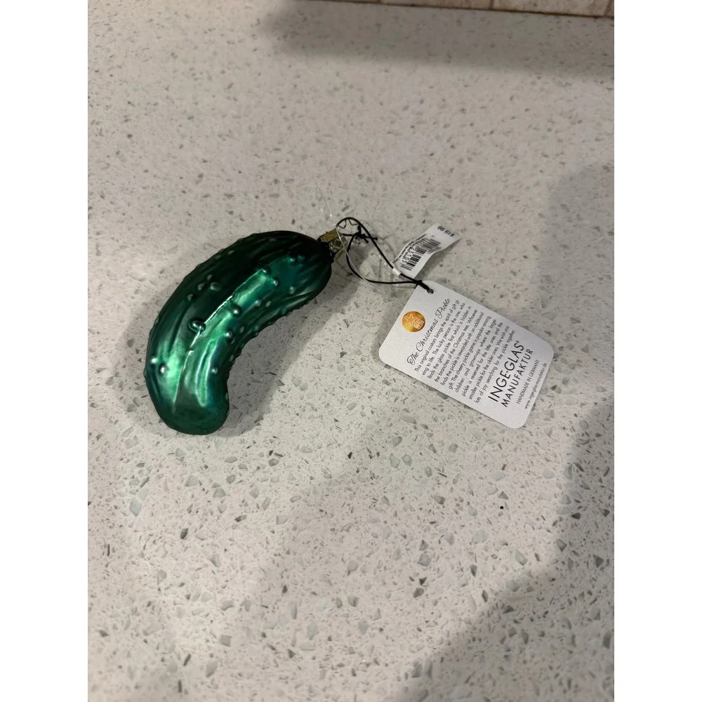 Inge Glas Legend Christmas Pickle Green Glass Ornament Germany